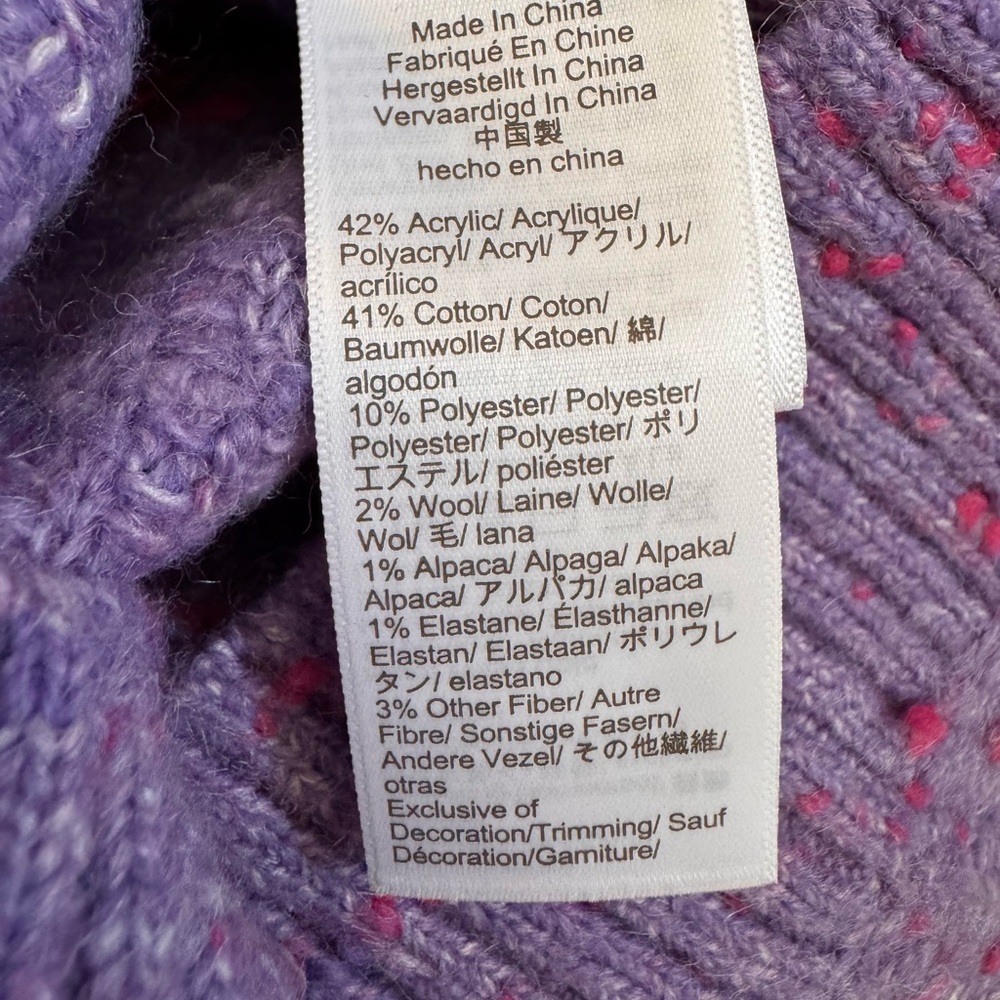 J. Crew Women's Purple Sweater with Floral Embroidery - Picture 7 of 7